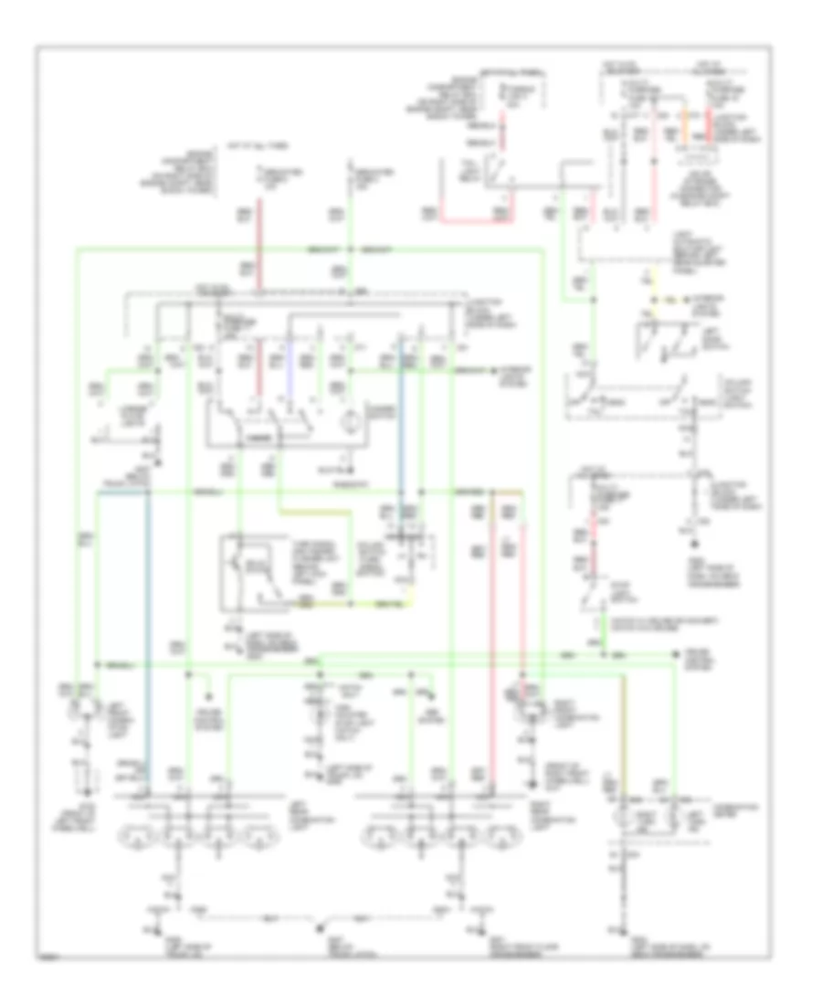 Exterior Lamps Wiring Diagram for Mitsubishi 3000GT 1998