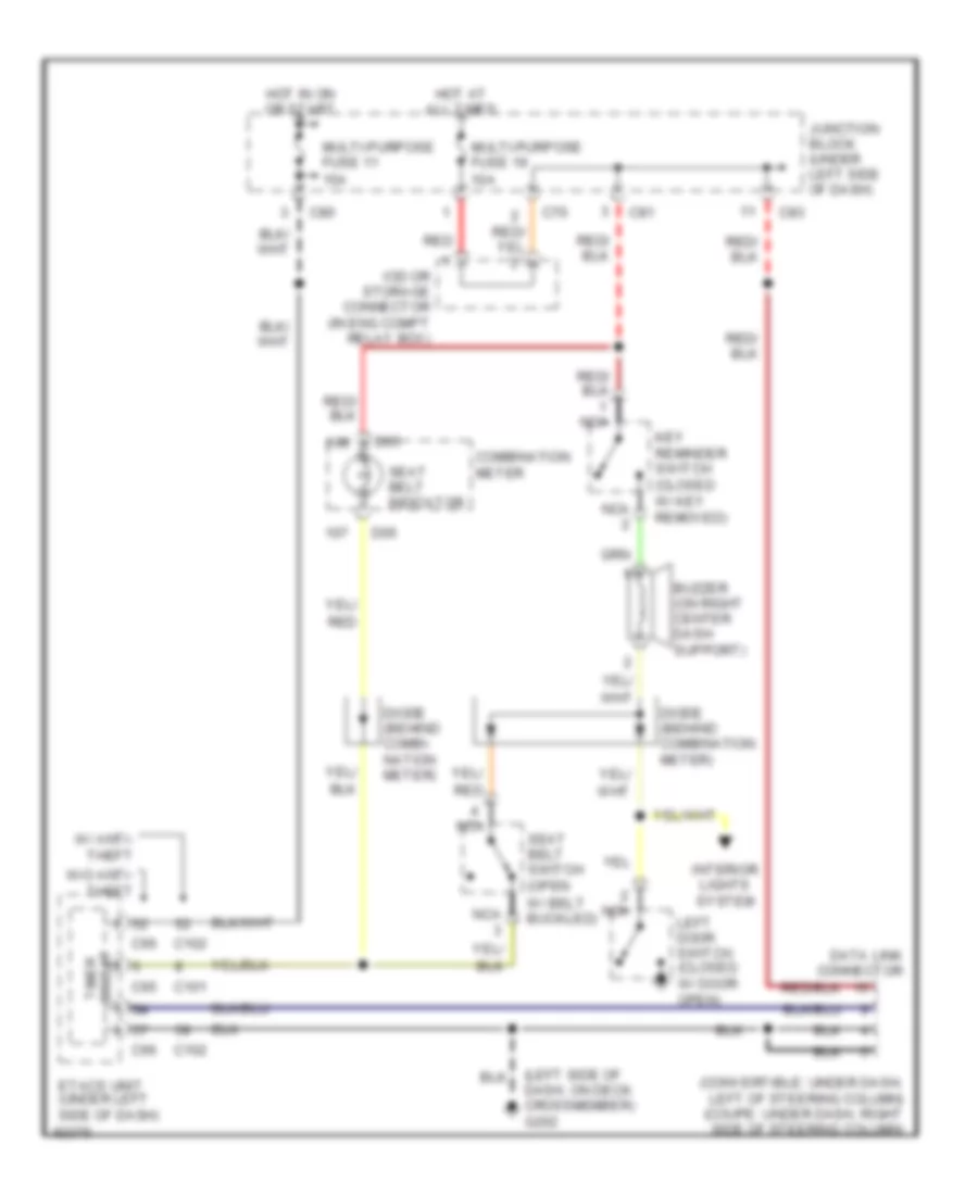 Warning System Wiring Diagrams for Mitsubishi 3000GT 1998 3000