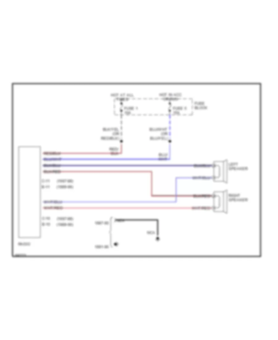 Radio Wiring Diagrams 2 Speaker System for Mitsubishi Pickup Mighty Max 1 Ton 1990