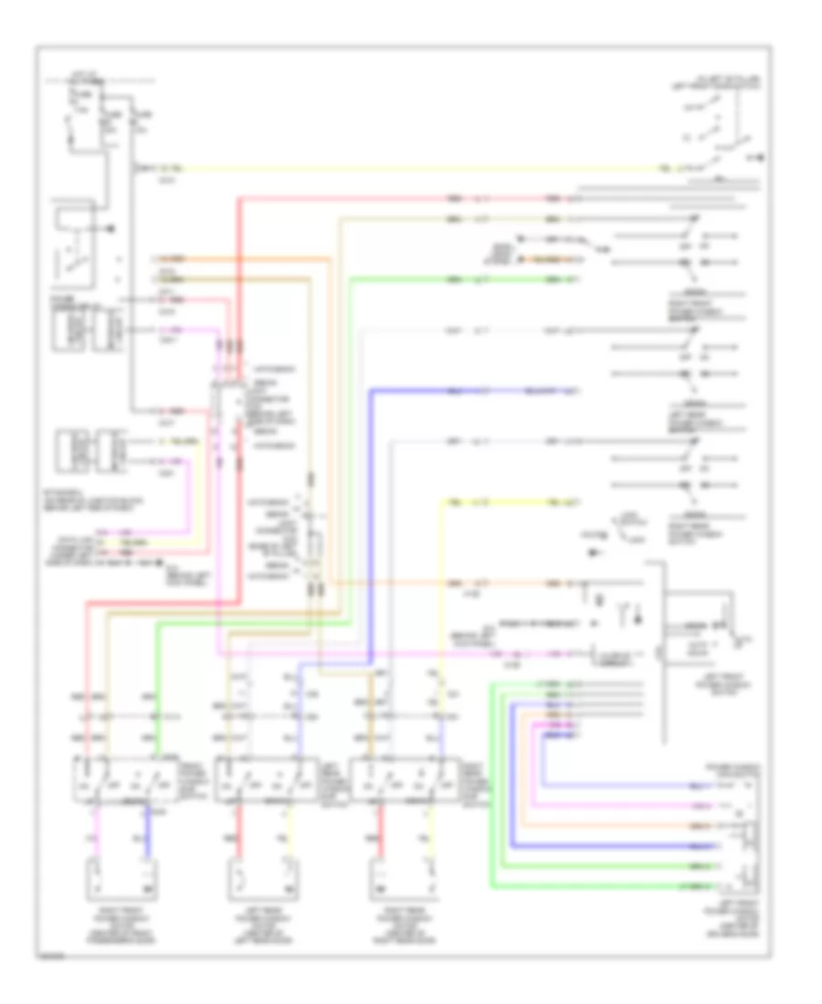 Power Windows Wiring Diagram, Except Evolution for Mitsubishi Lancer DE 2010
