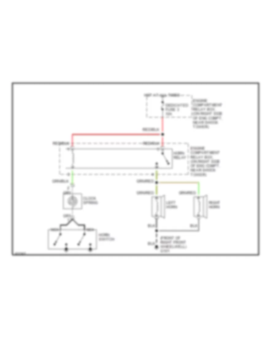 Horn Wiring Diagram, without Anti-theft for Mitsubishi 3000GT SL 1998