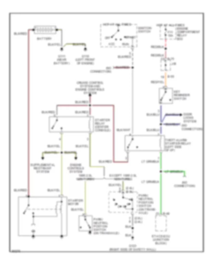 2.0L Turbo, Starting Wiring Diagram, AT with Anti-Theft for Mitsubishi Eclipse Spyder GS 1996