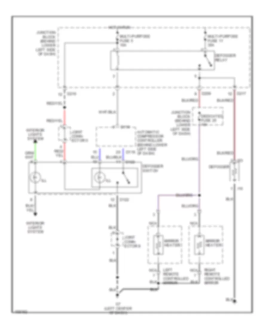 Defogger Wiring Diagram with Manual A C for Mitsubishi Montero Limited 2002