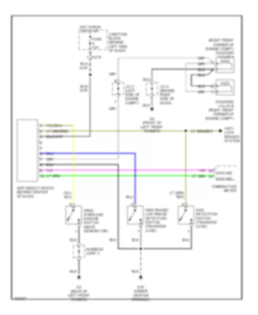 4WD Wiring Diagram, without Active Trac for Mitsubishi Montero Limited 2002