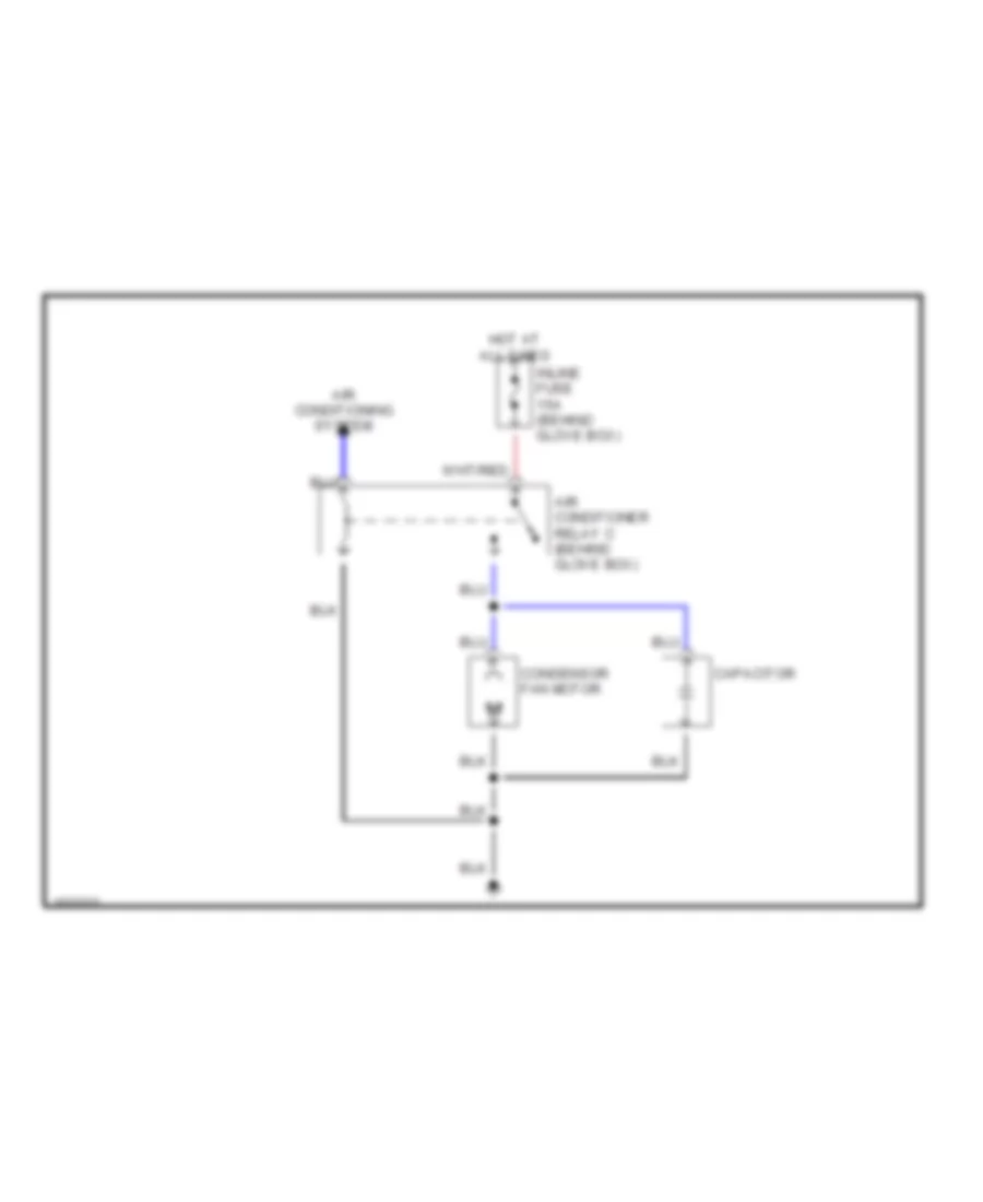 Condenser Cooling Fan Wiring Diagram for Mitsubishi Van LS 1990