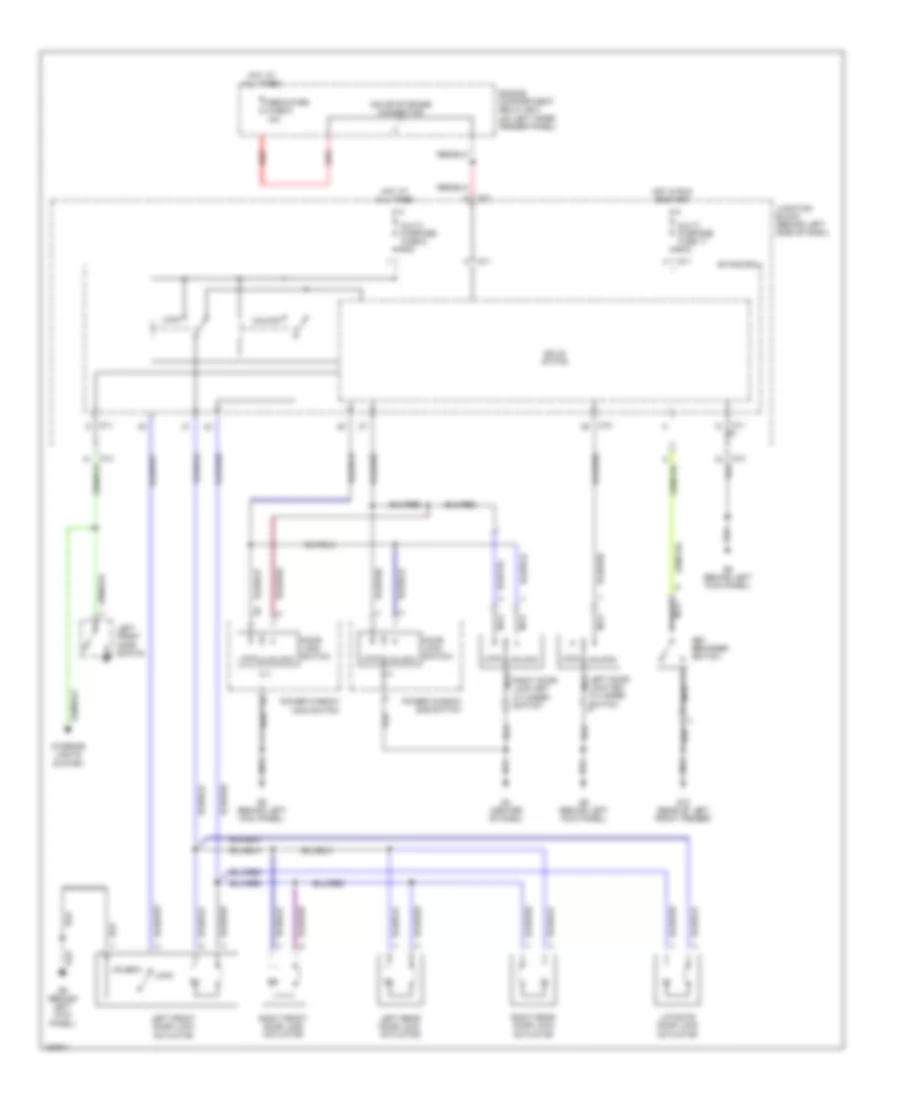 Power Door Lock Wiring Diagram, without Keyless Entry for Mitsubishi Montero Sport Limited 2002
