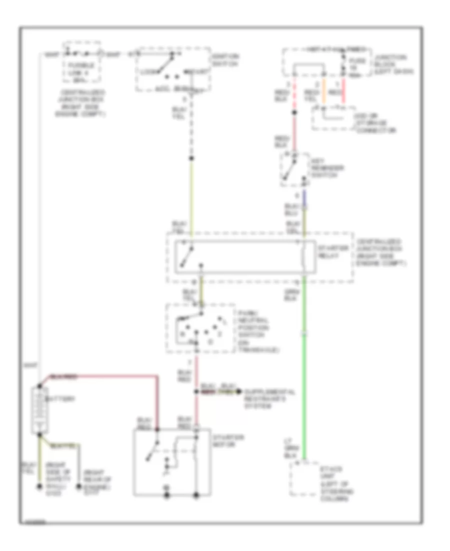 Starting Wiring Diagram A T with Anti Theft for Mitsubishi 3000GT VR 4 1991 3000