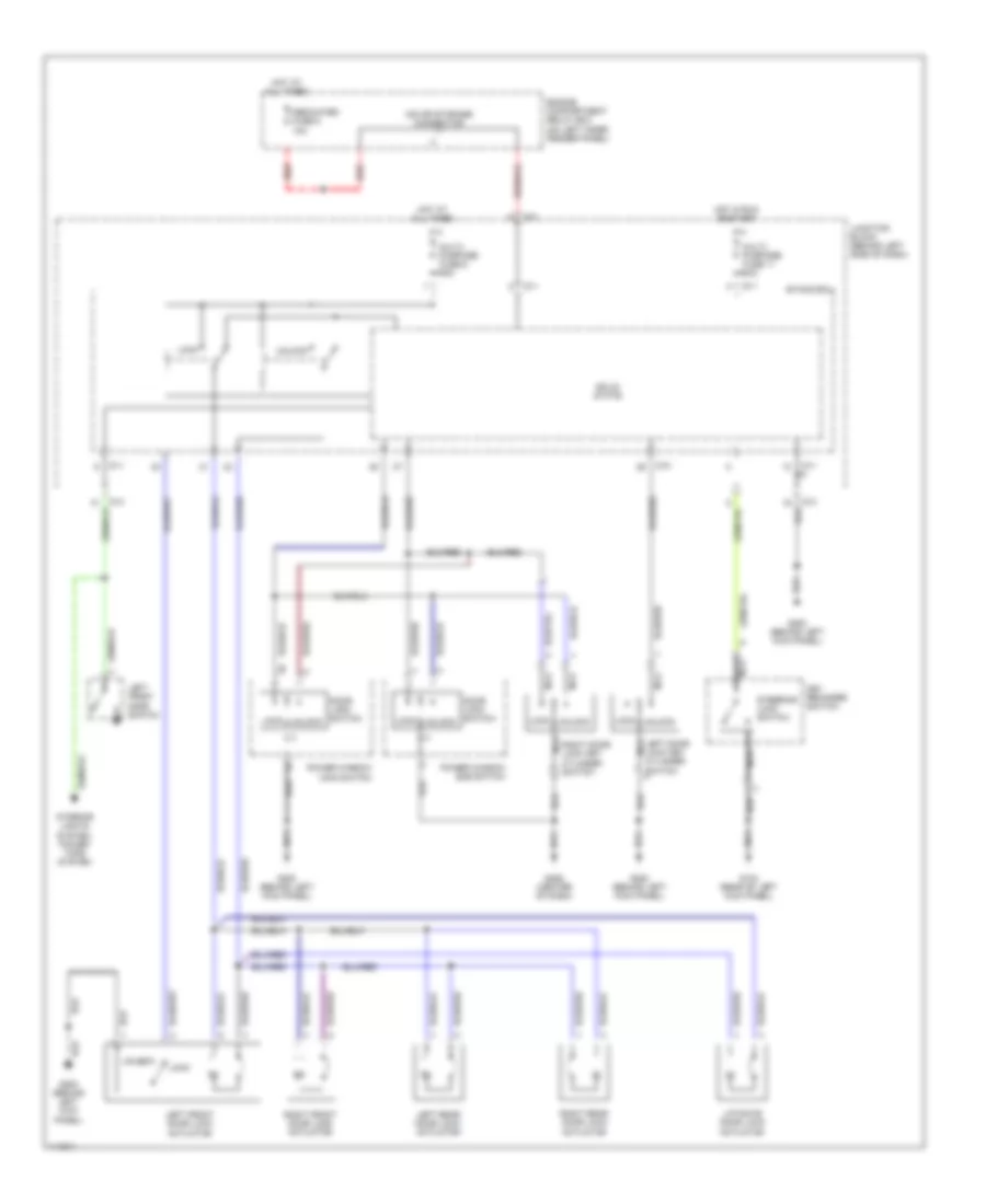 Power Door Lock Wiring Diagram, without Keyless Entry for Mitsubishi Montero Sport Limited 2001