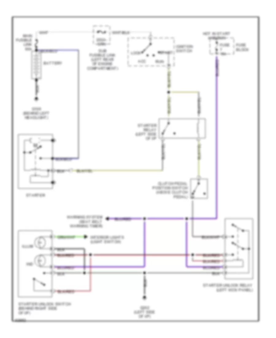 Starting Wiring Diagram, MT with 4-Wheel Drive for Mitsubishi Pickup Mighty Max 1996