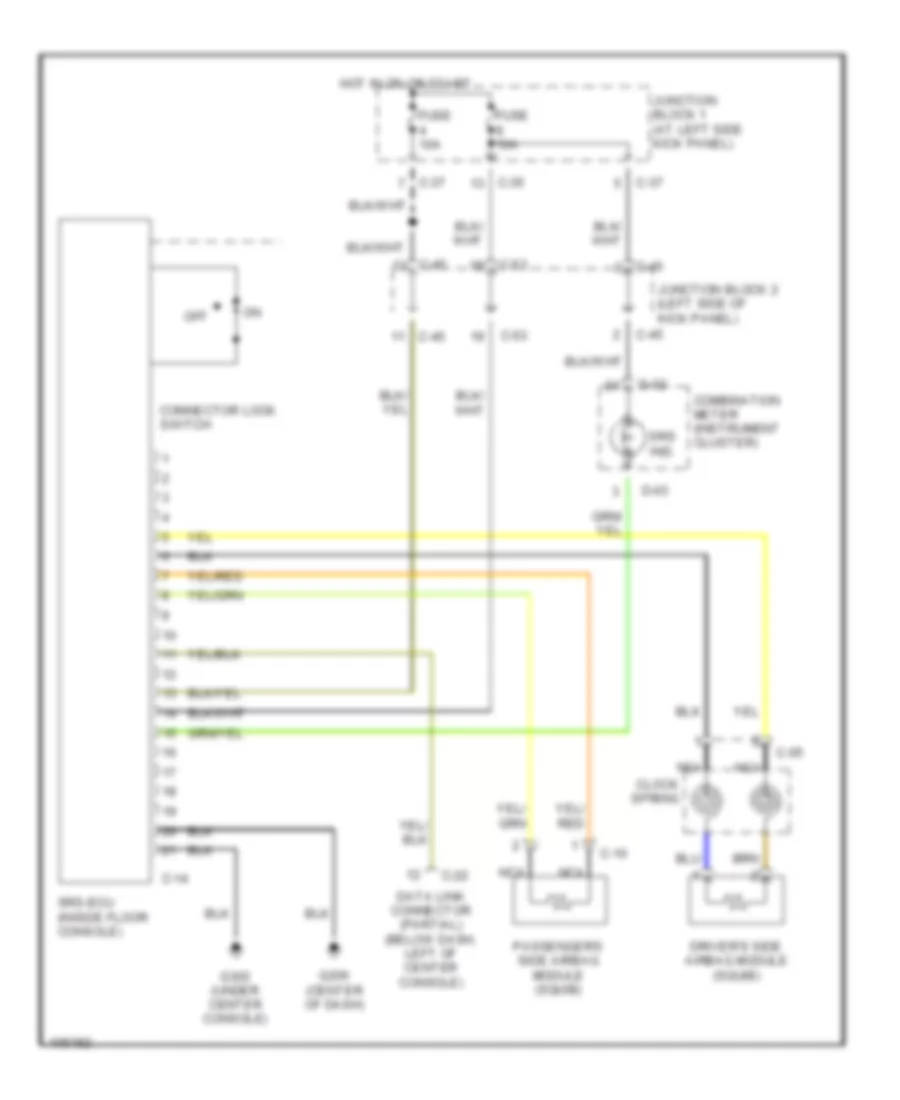 Supplemental Restraint Wiring Diagram for Mitsubishi Galant DE 1998