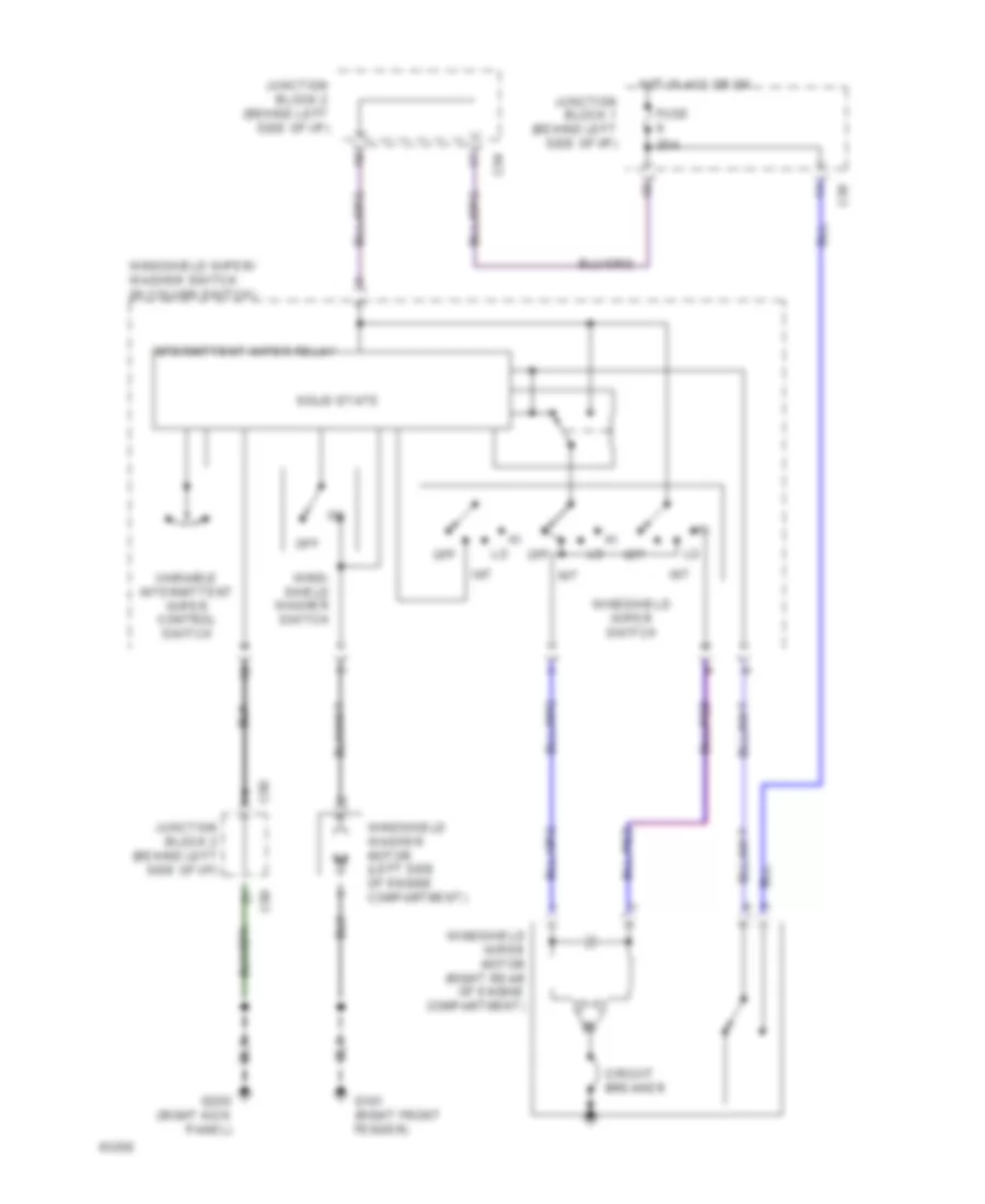 Электросхема стеклоочистителя, дворников и омывателя для Mitsubishi Galant LS 1994