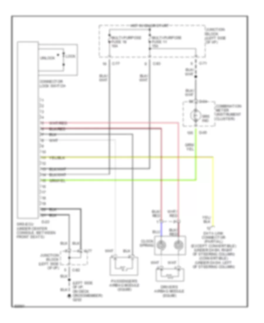 Supplemental Restraint Wiring Diagram for Mitsubishi 3000GT 1997