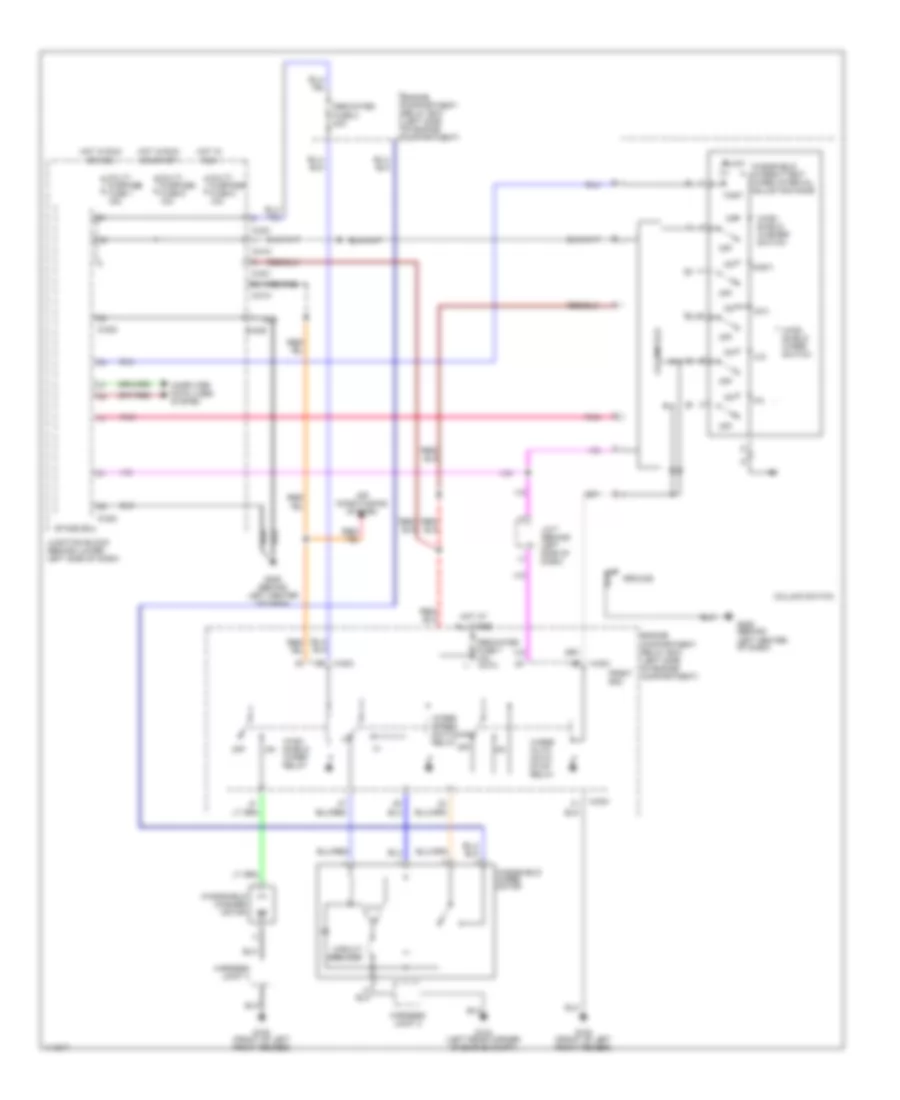 Электросхема переднего дворника стеклоочистителя и омывателя для Mitsubishi Montero XLS 2001