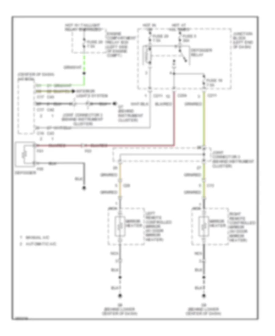 Defoggers Wiring Diagram for Mitsubishi Endeavor LS 2011