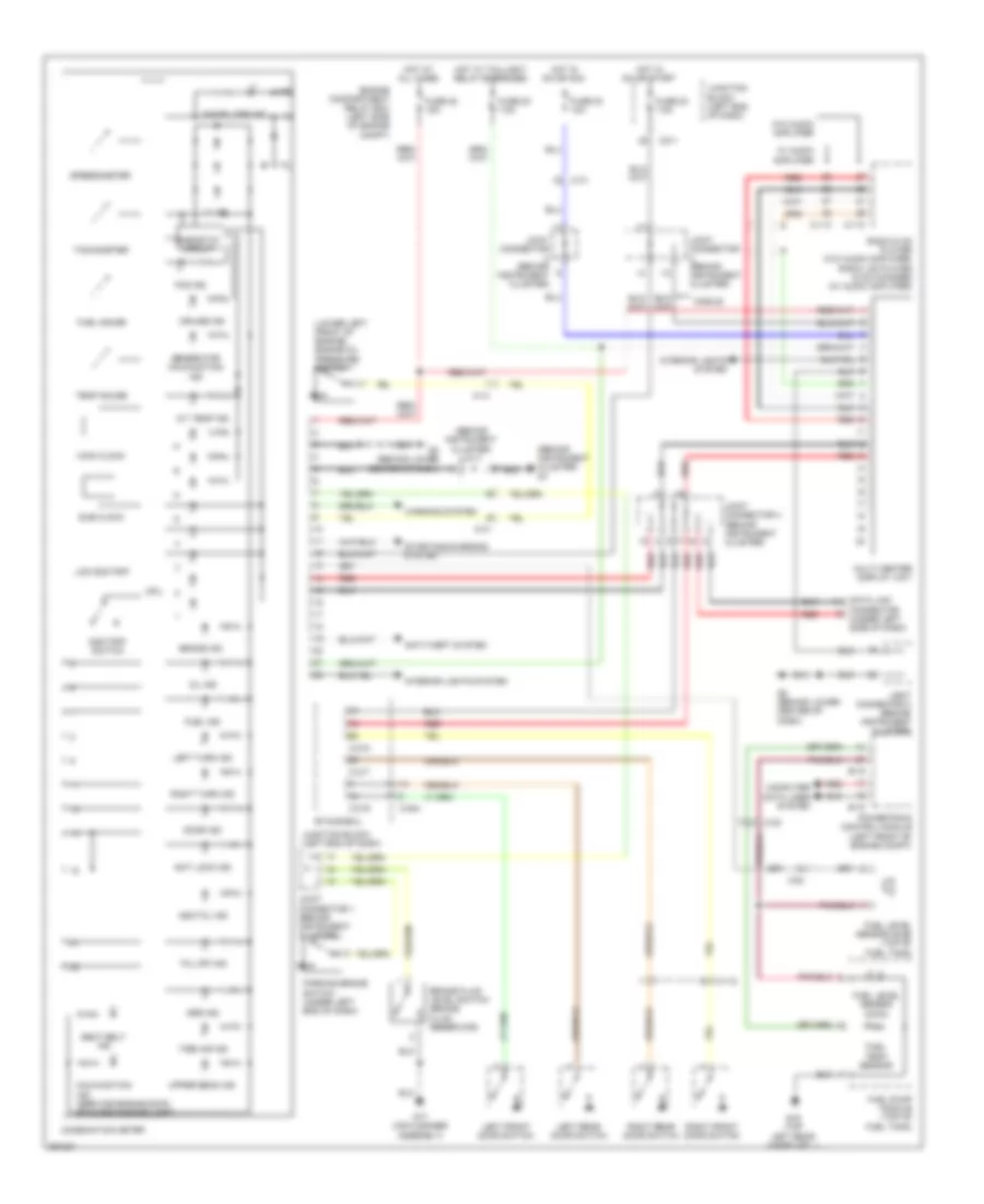 Instrument Cluster Wiring Diagram, without Multi-Communication System for Mitsubishi Endeavor LS 2011