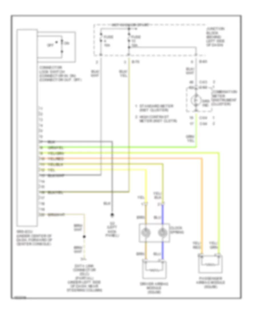 Supplemental Restraint Wiring Diagram for Mitsubishi Diamante ES 2002