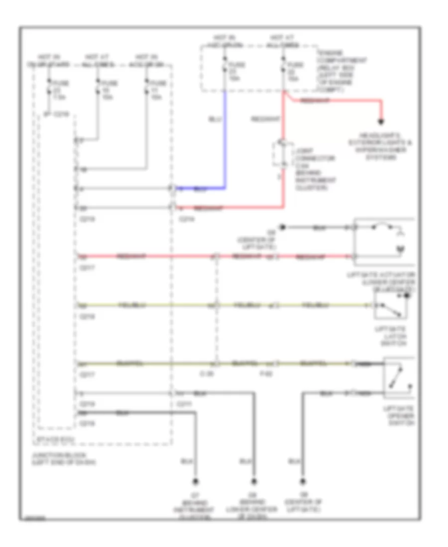 Liftgate Release Wiring Diagram for Mitsubishi Endeavor SE 2011