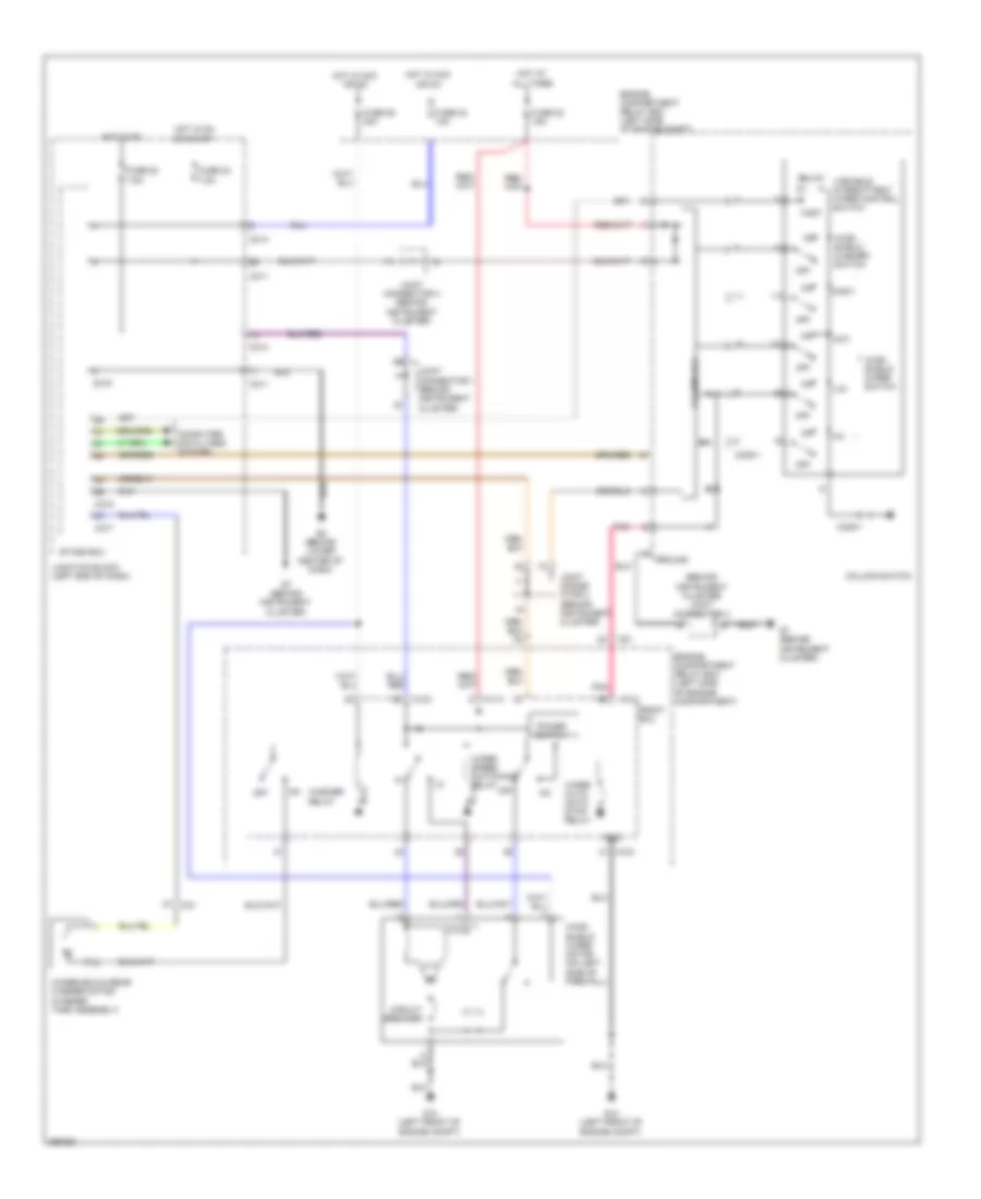 Электросхема передних стеклоочистителей дворников и омывателя лобового стекла для Mitsubishi Endeavor SE 2011