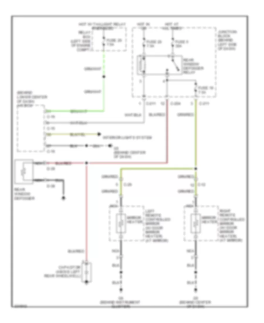 Defoggers Wiring Diagram for Mitsubishi Galant ES 2011