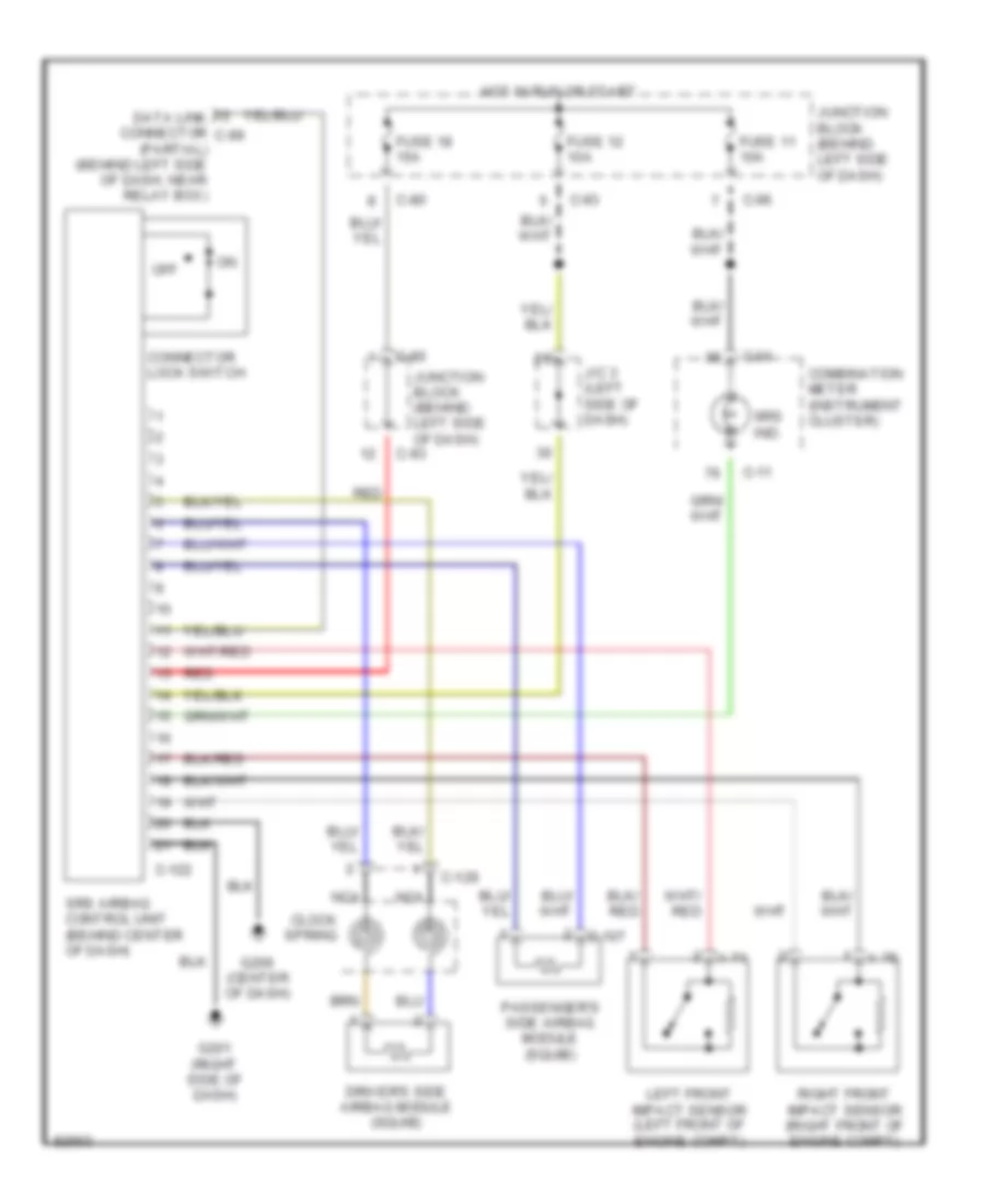 Supplemental Restraint Wiring Diagram for Mitsubishi Montero 1998