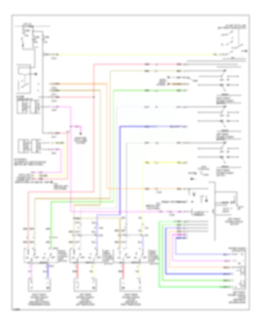 Power Windows Wiring Diagram, Except Evolution for Mitsubishi Lancer DE 2011