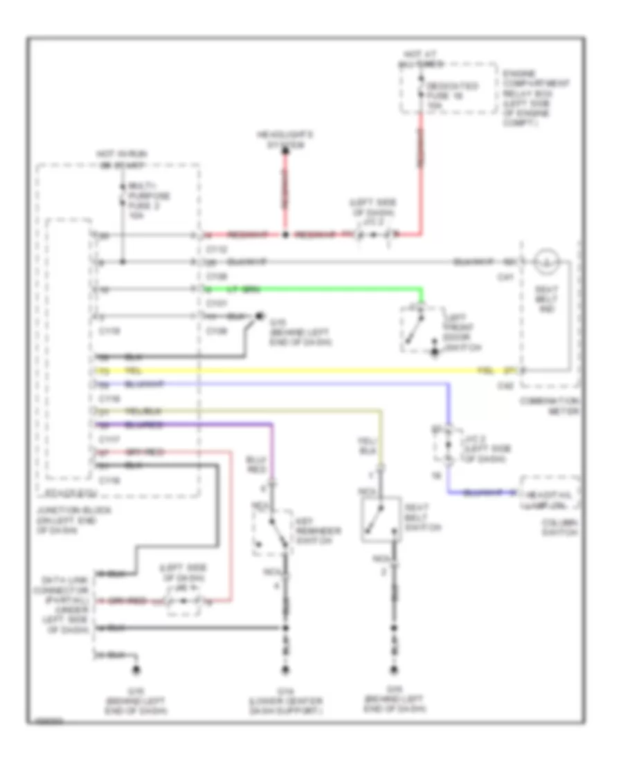 Warning Systems Wiring Diagram for Mitsubishi Eclipse GS 2002