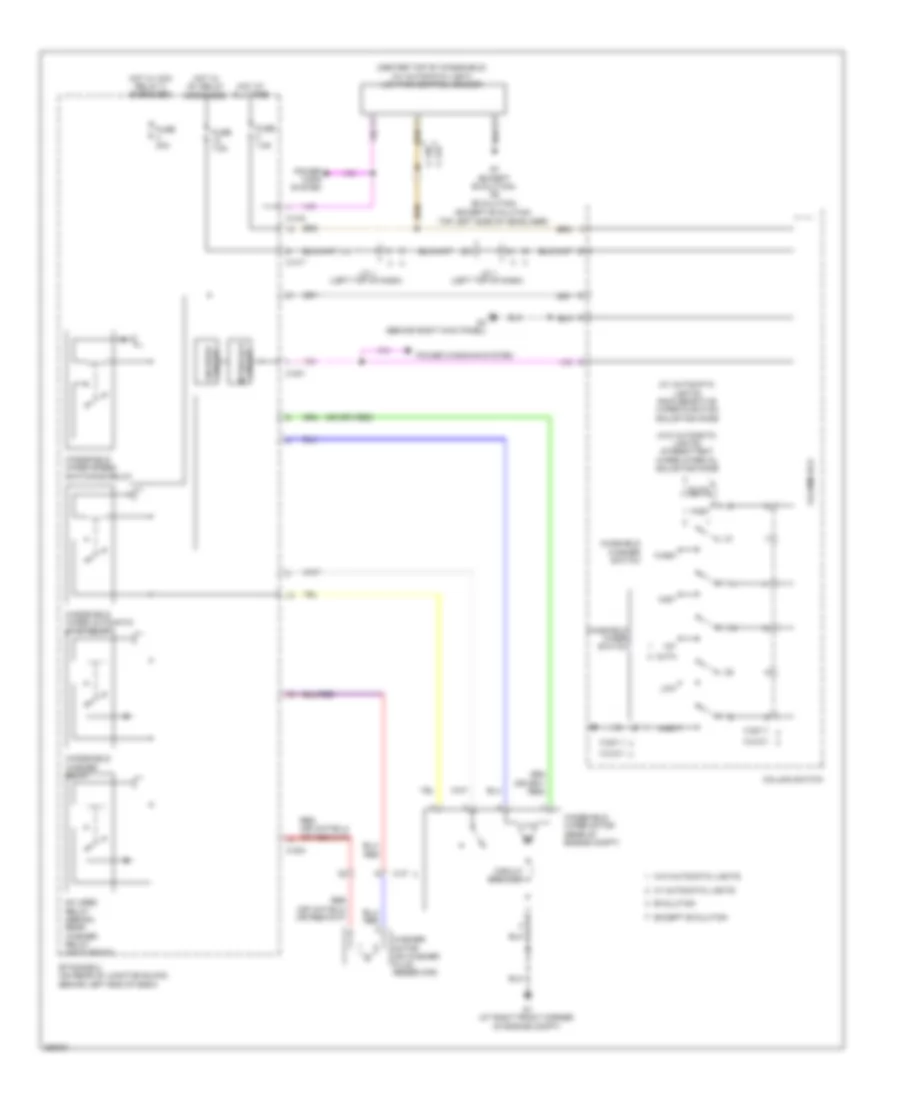 Электросхема передних стеклоочистителей дворников и омывателя лобового стекла для Mitsubishi Lancer ES 2011