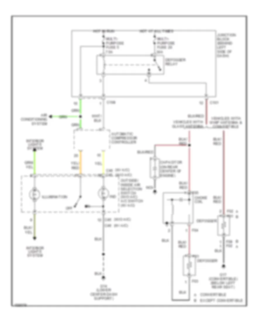 Defoggers Wiring Diagram for Mitsubishi Eclipse GT 2002
