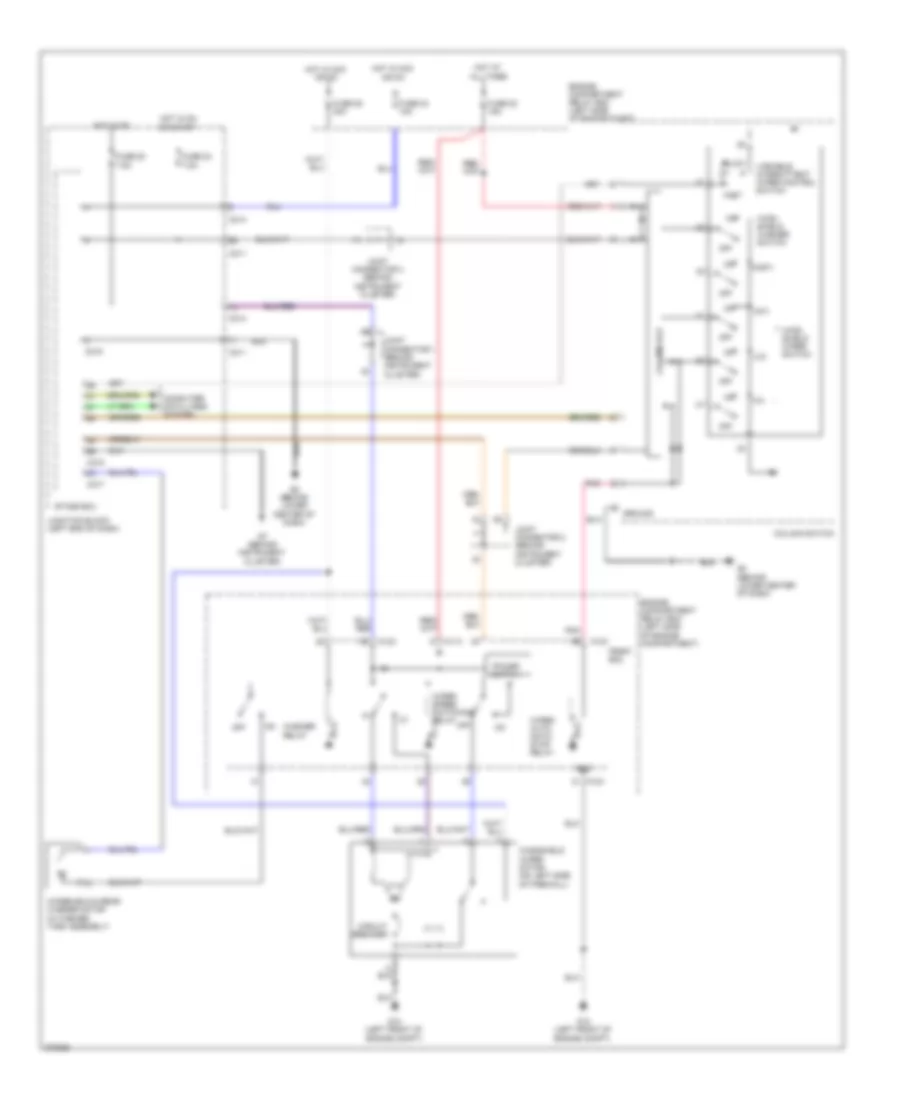 Электросхема передних стеклоочистителей дворников и омывателя лобового стекла для Mitsubishi Endeavor LS 2007