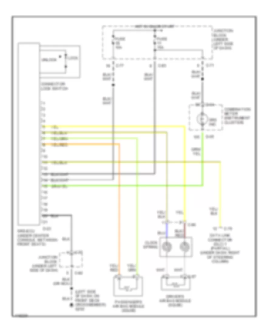 Supplemental Restraint Wiring Diagram for Mitsubishi 3000GT 1999