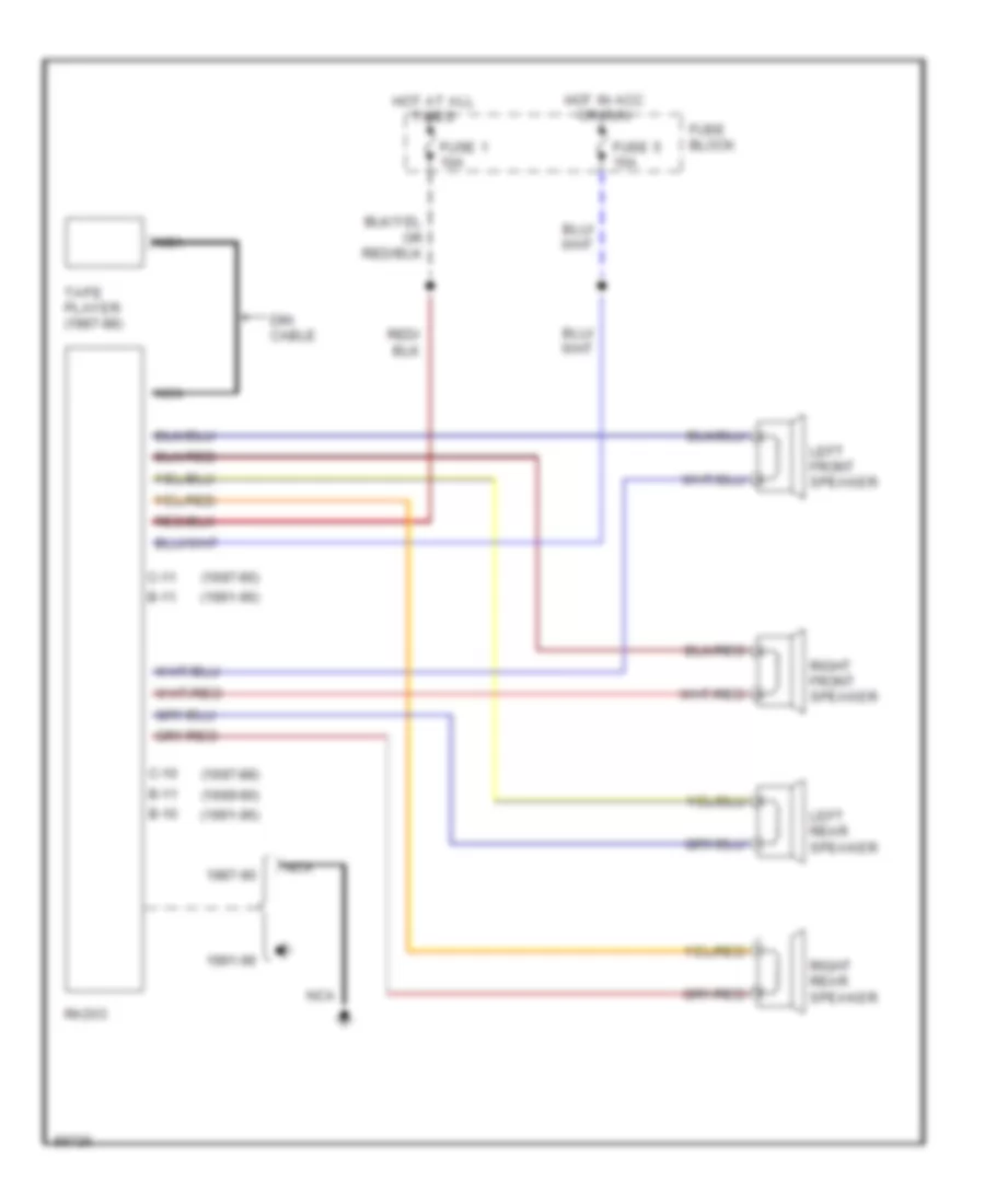 Radio Wiring Diagrams 4 Speaker System for Mitsubishi Pickup Mighty Max 1 Ton 1991