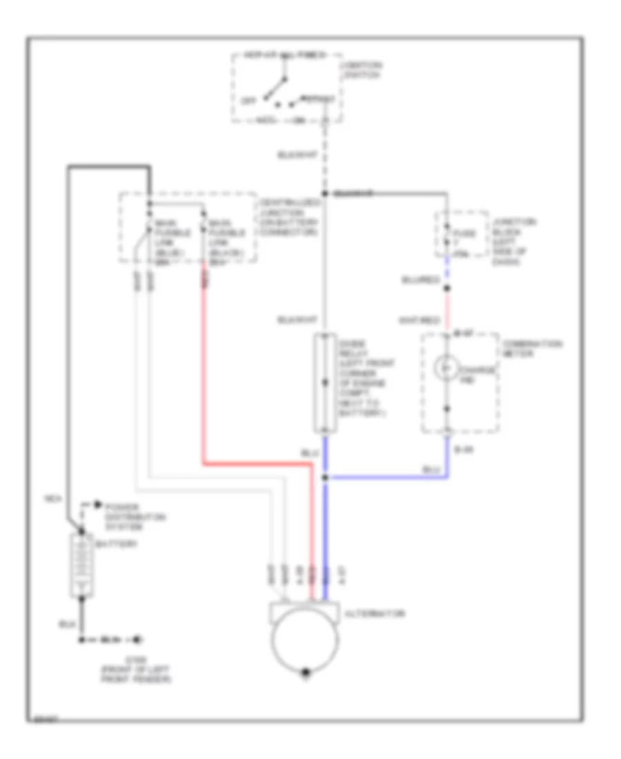 Charging Wiring Diagram for Mitsubishi Pickup Mighty Max 1 Ton 1991