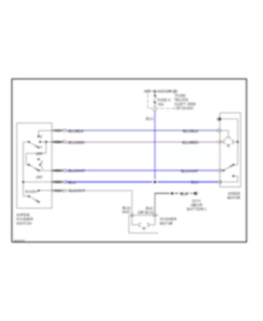 2 Speed Wiper Washer Wiring Diagram for Mitsubishi Pickup Mighty Max 1 Ton 1991