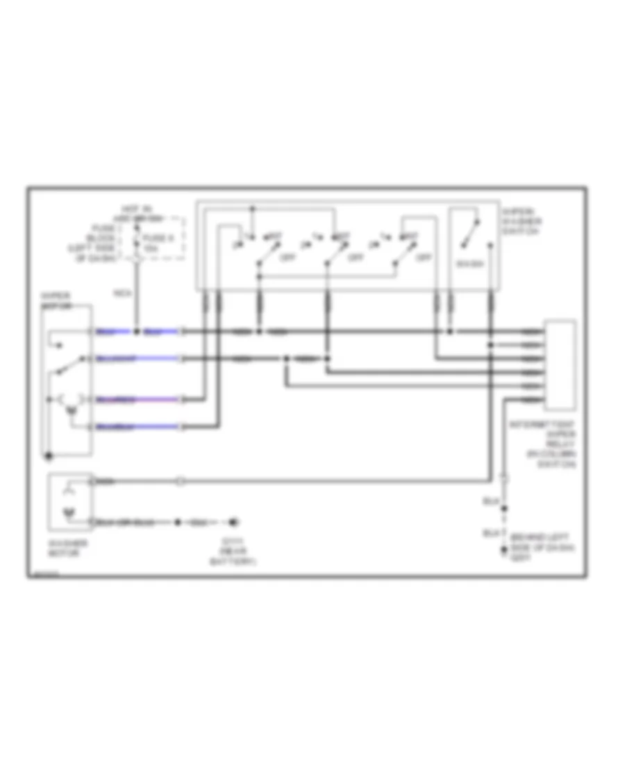 Intermittent Wiper Washer Wiring Diagram for Mitsubishi Pickup Mighty Max 1 Ton 1991