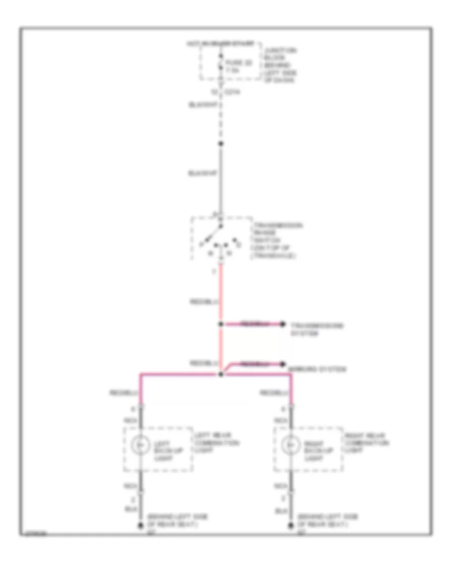 Back up Lamps Wiring Diagram for Mitsubishi Galant ES 2007