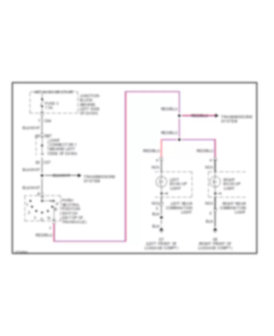 Back up Lamps Wiring Diagram for Mitsubishi Galant GTZ 2003