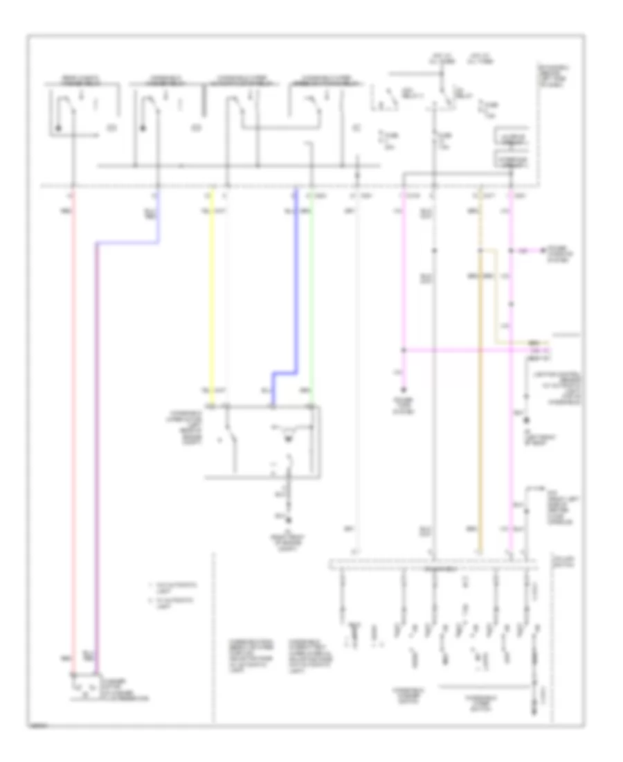 Электросхема передних стеклоочистителей дворников и омывателя лобового стекла для Mitsubishi Outlander GT 2011