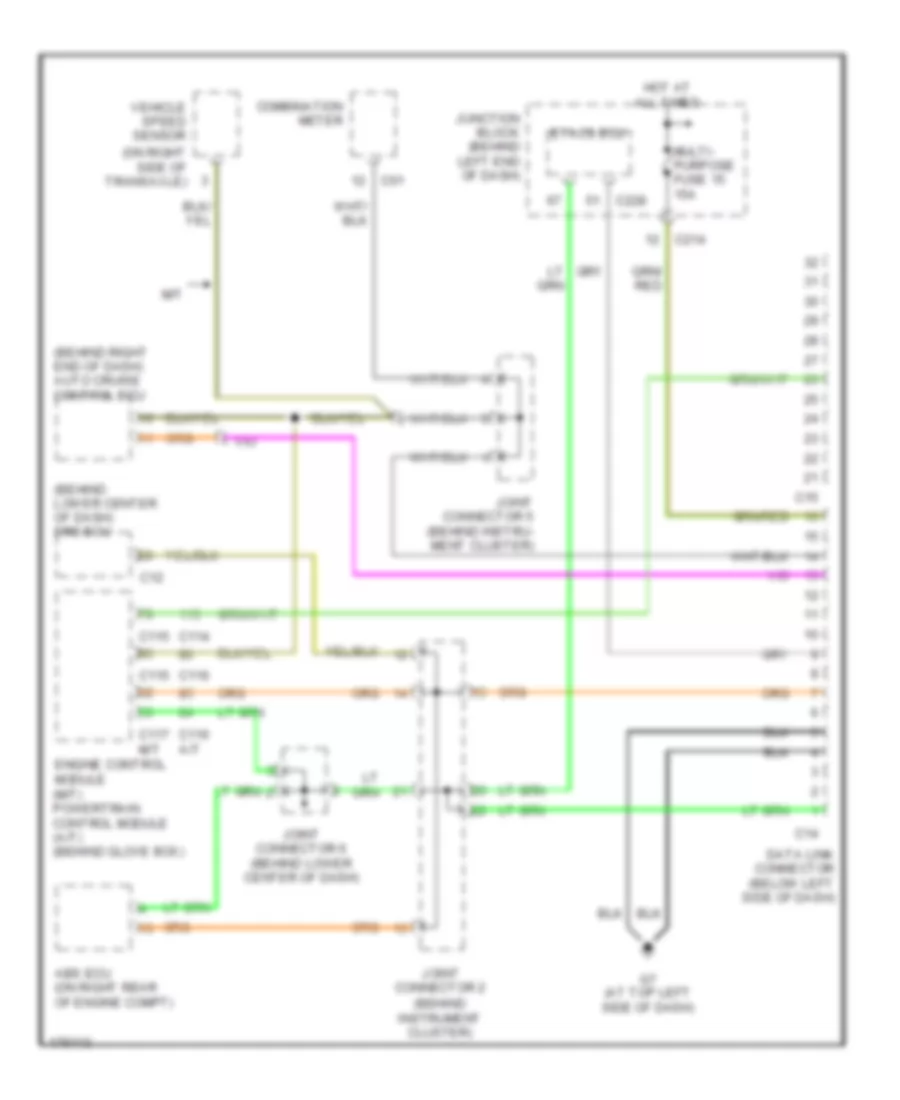Computer Data Lines Wiring Diagram, Except Evolution for Mitsubishi Lancer ES 2003
