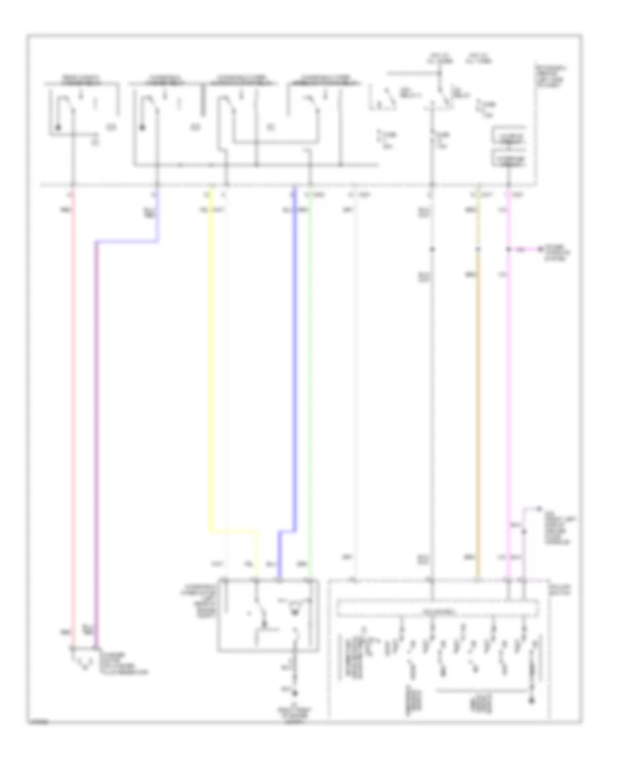 Электросхема передних стеклоочистителей дворников и омывателя лобового стекла для Mitsubishi Outlander LS 2007