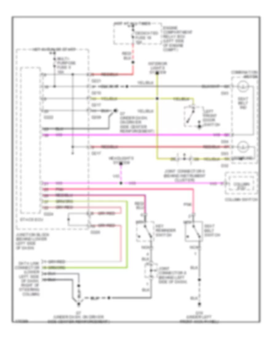 Warning Systems Wiring Diagram for Mitsubishi Montero Limited 2003
