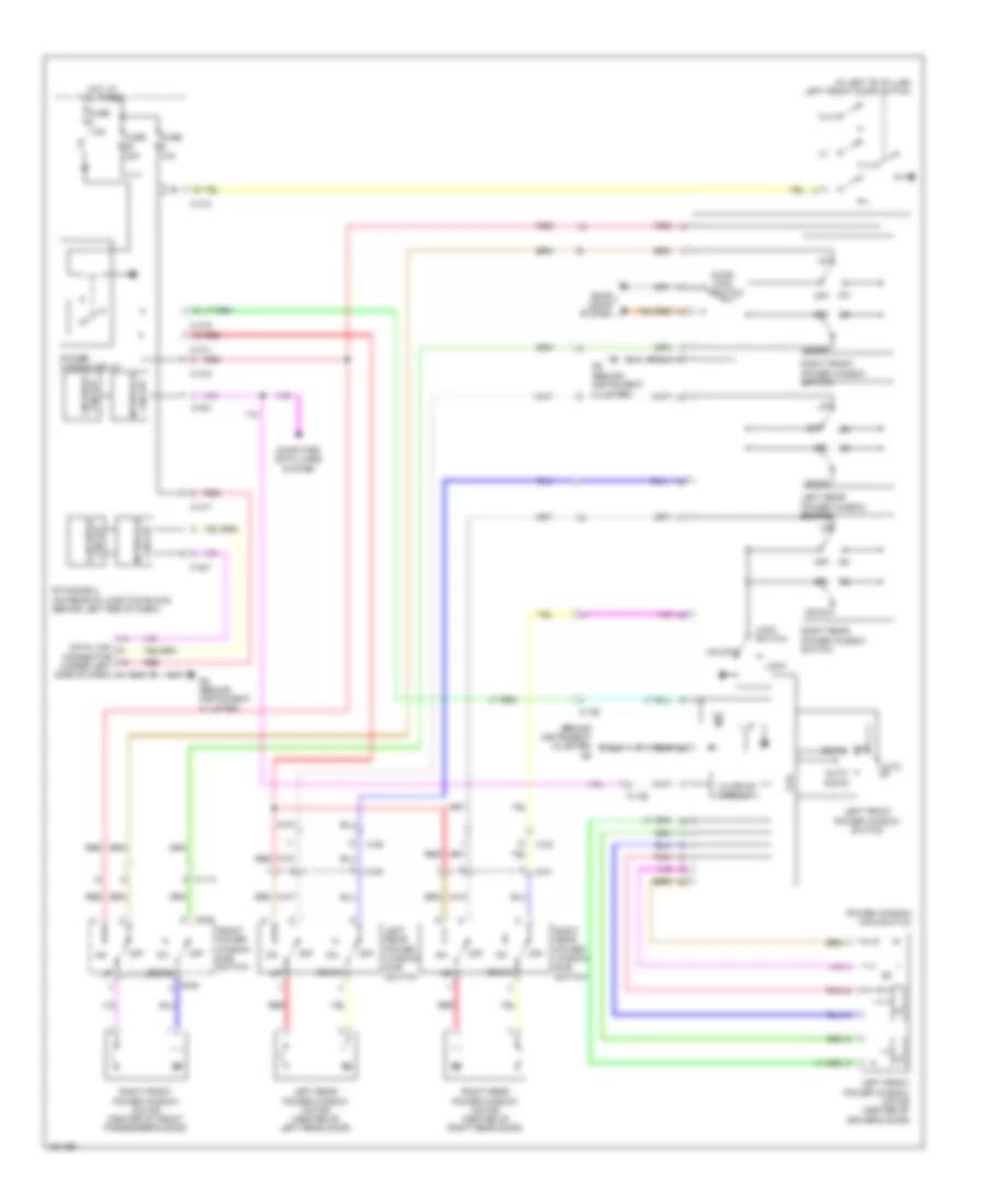 Power Windows Wiring Diagram, Except Evolution for Mitsubishi Lancer Evolution MR 2014