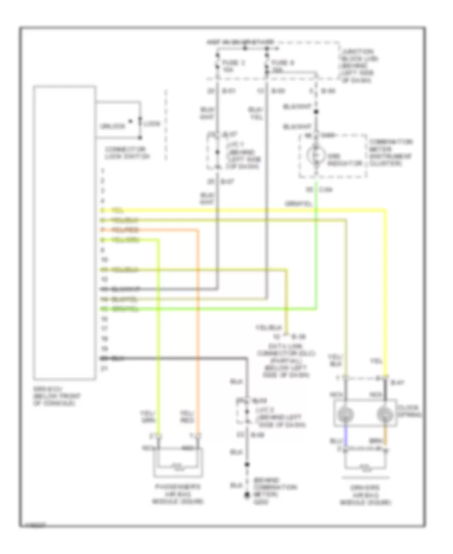 Supplemental Restraint Wiring Diagram for Mitsubishi Eclipse Spyder GS-T 1999