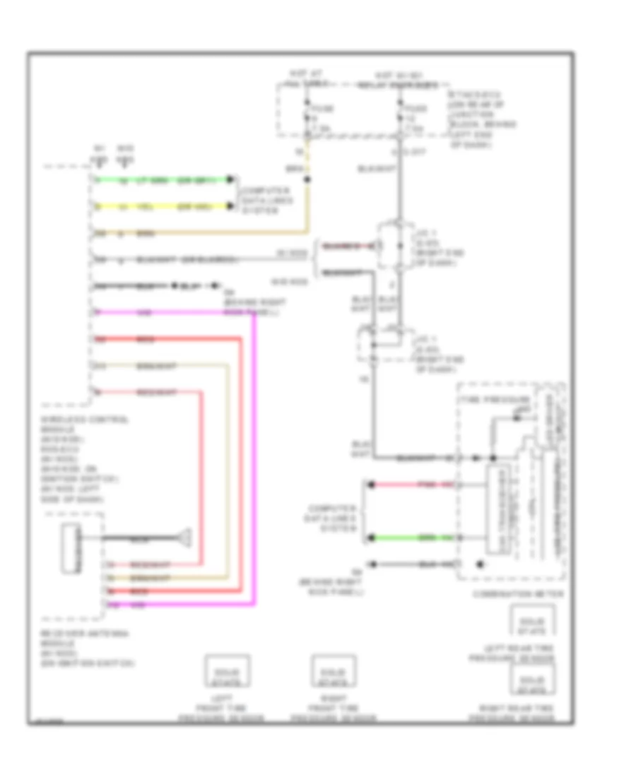 Tire Pressure Monitoring Wiring Diagram, Except Evolution for Mitsubishi Lancer GT 2014