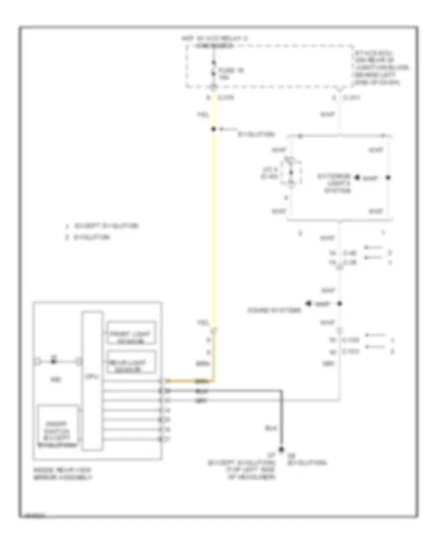 Automatic Day Night Mirror Wiring Diagram for Mitsubishi Lancer GT 2014