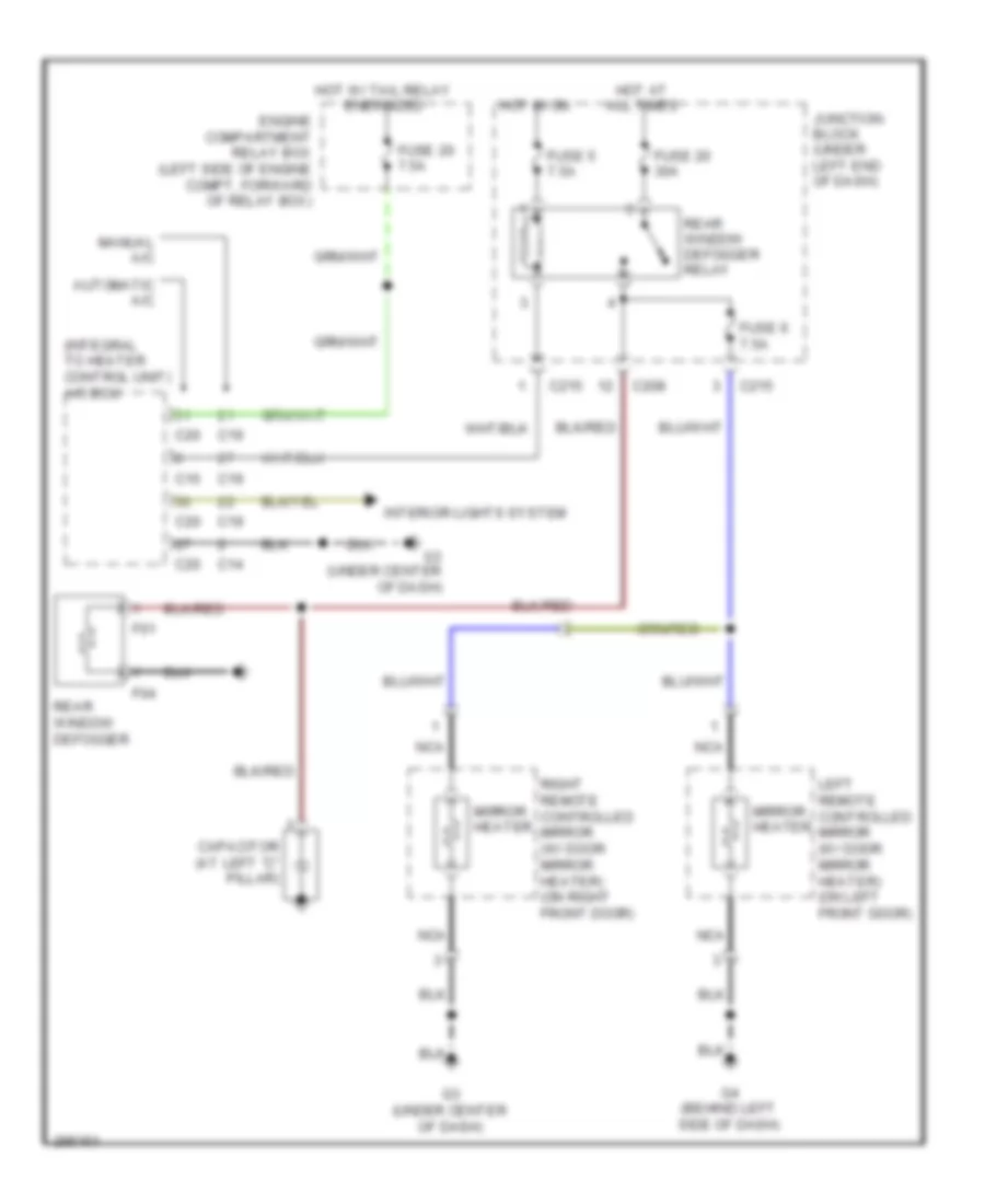 Defoggers Wiring Diagram for Mitsubishi Eclipse GT 2008