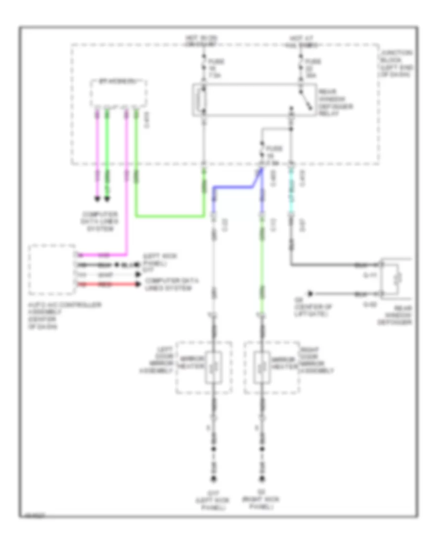 Defoggers Wiring Diagram for Mitsubishi Mirage DE 2014