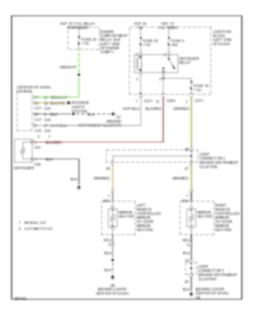 Defoggers Wiring Diagram for Mitsubishi Endeavor LS 2008