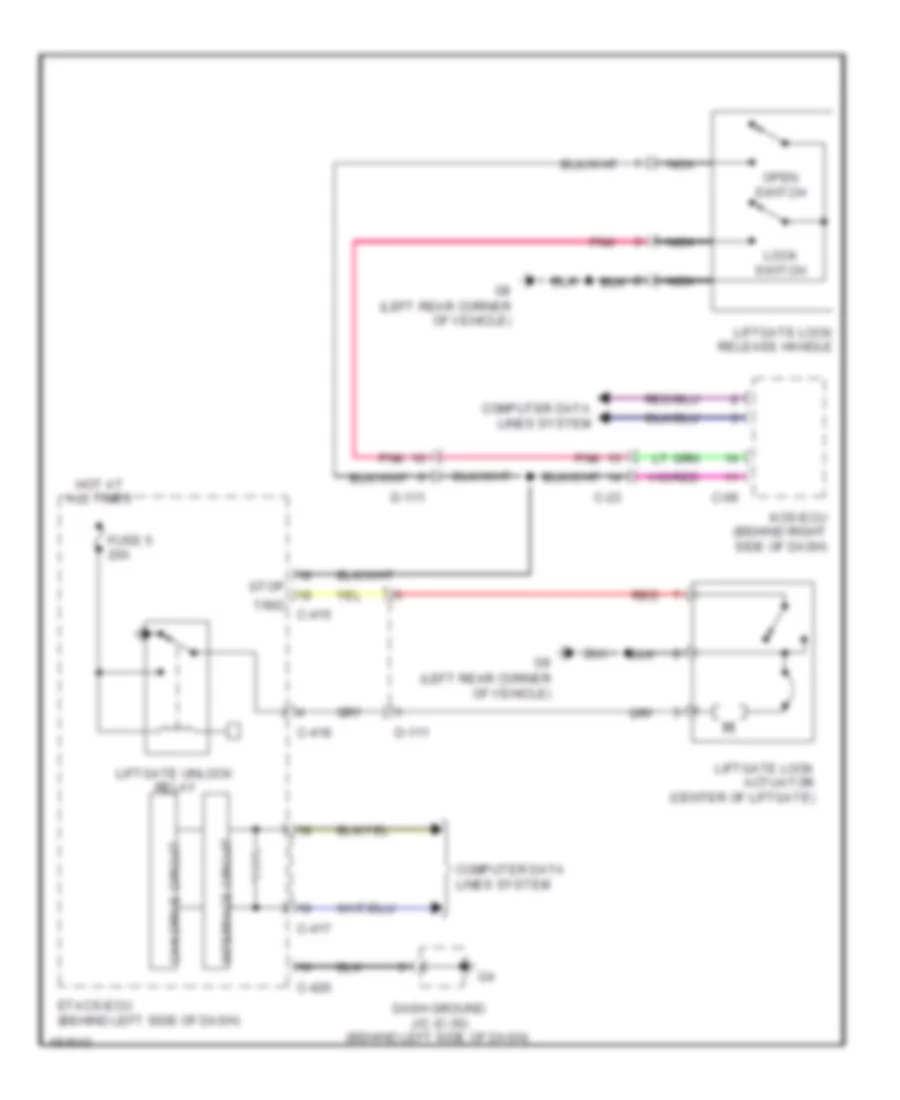 Trunk Release Wiring Diagram for Mitsubishi Outlander SE 2014