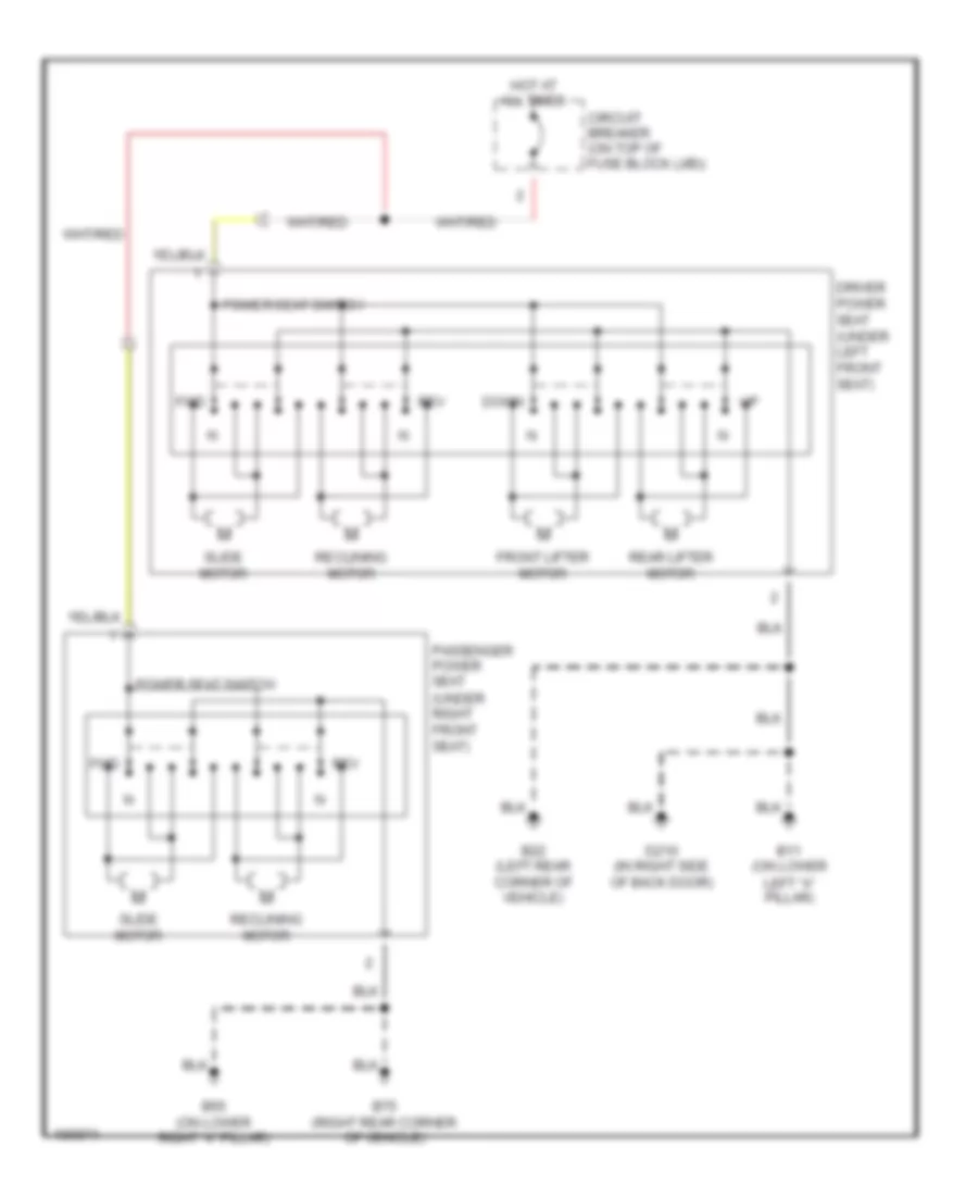 Электросхема привода сидений для Nissan Pathfinder LE 2004