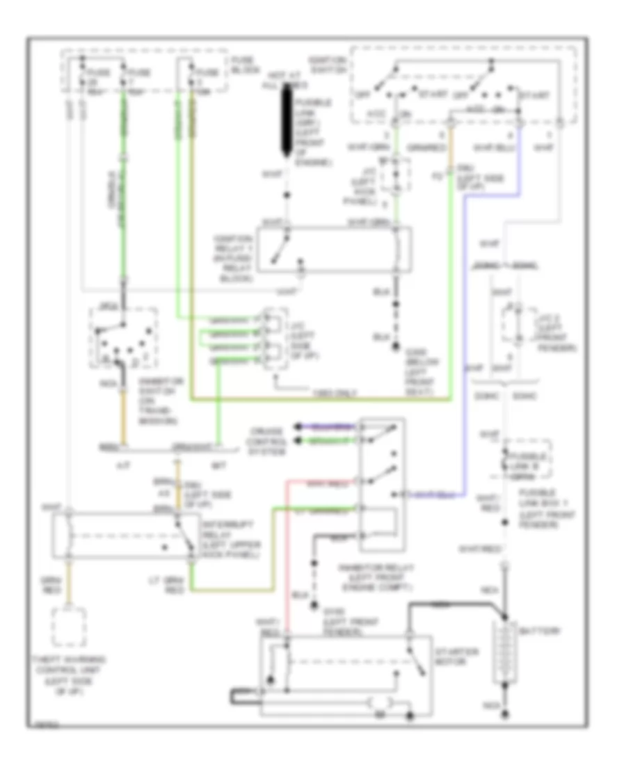 Starting Wiring Diagram, A/T & Canada M/T для Nissan Maxima SE 1992